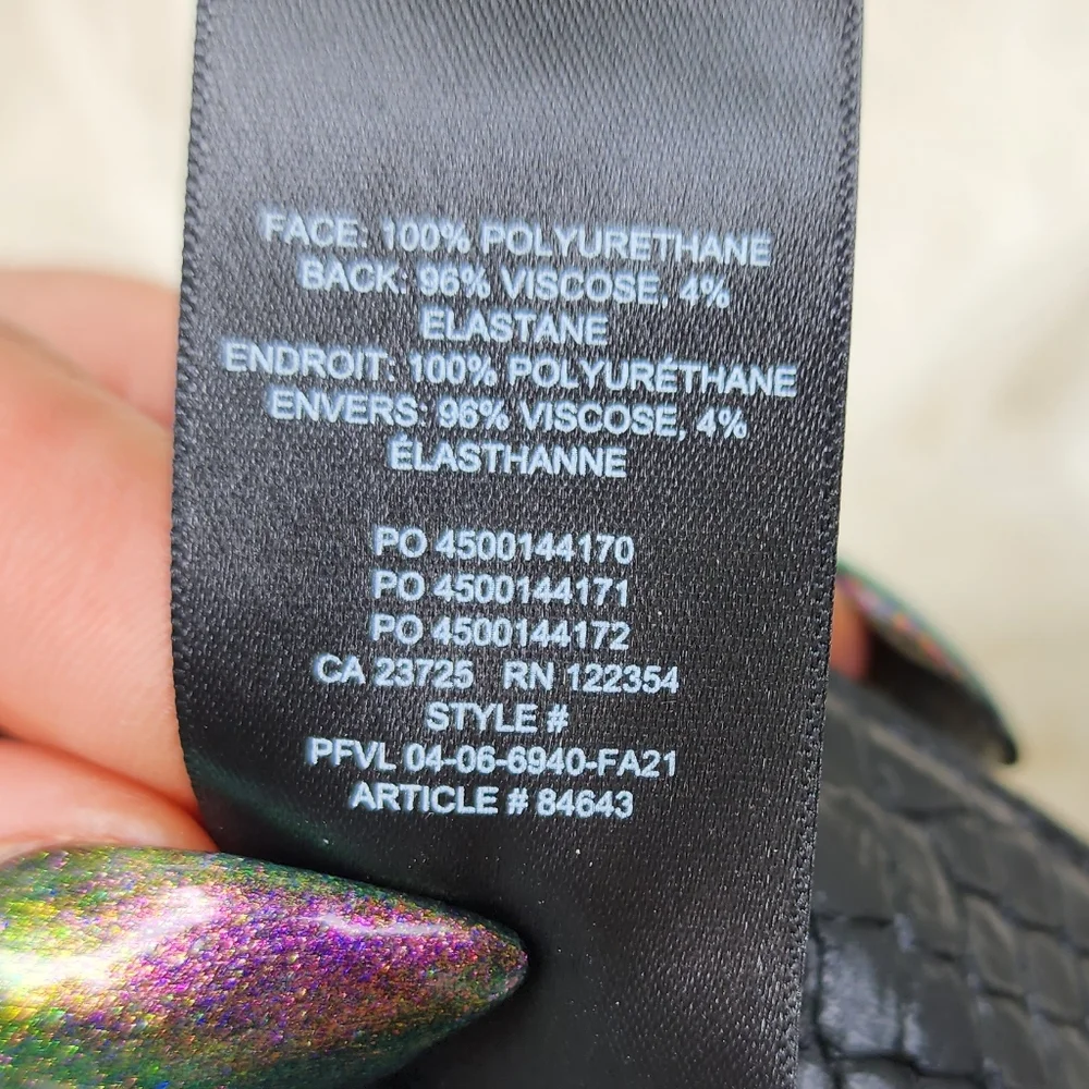 New Aritzia Wilfred The Melina Vegan Leather Pant Black Python - Picture 10 of 11